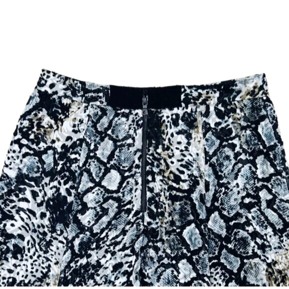Alice + Olivia Snakeskin Silk Blend Midi Skirt Sheer Slit Designer Sz 2 - Picture 9 of 14